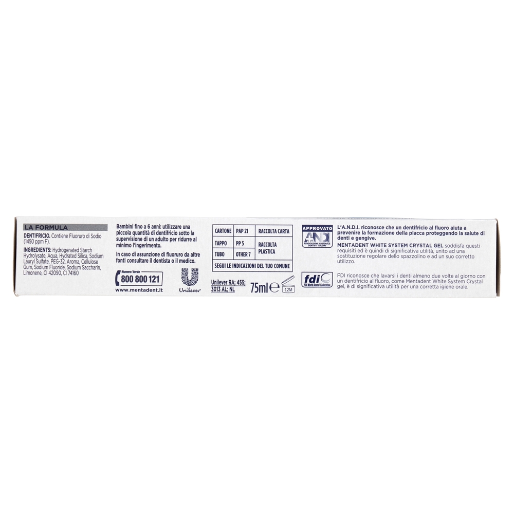 Mentadent White System Crystal Gel 75 ml